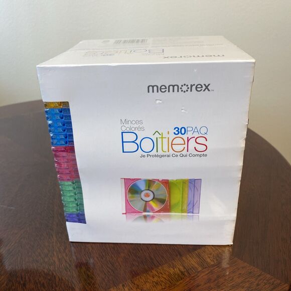 Memorex 30 Pack Slim Clear Jewel Cases CD/DVD High Impact Durable - NEW Sealed ! - Picture 2 of 6